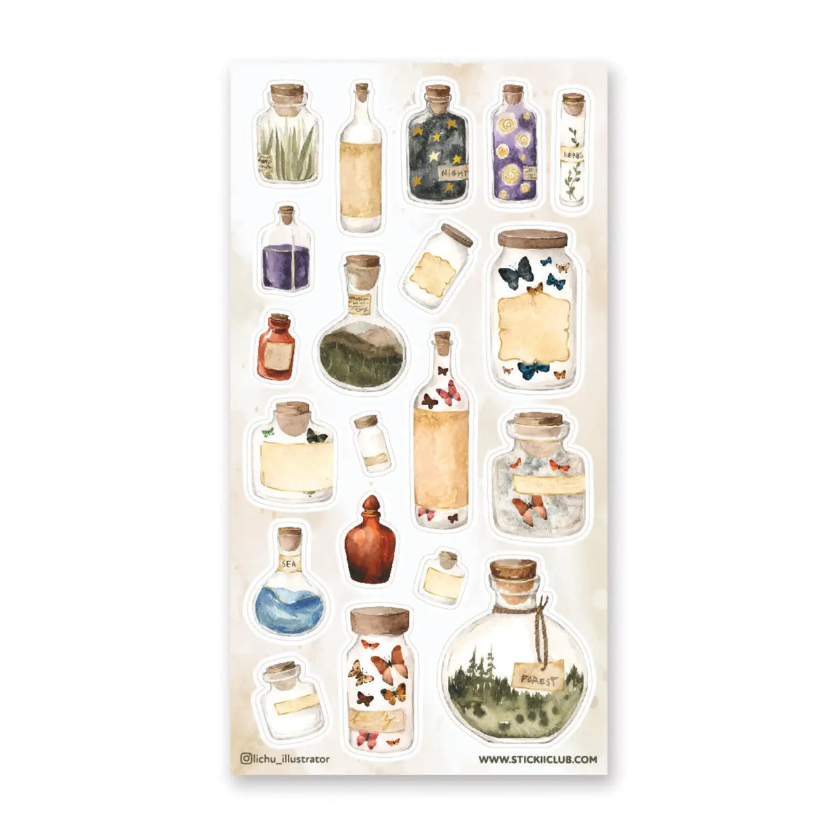 🌳🦋 Get ready to unleash the wonders of nature that have been captured in these intriguing jars! From the mesmerizing night sky to thousands of butterflies, these bottled beauties are absolutely bursting with magic.

Top Coating: Gold Foil
Adhesive Layer: Paper
Backing Layer: Clear PET&nbsp;
6.69" x 3.54".
Weight - 0.03lbs.
1 sheet included &nbsp; &nbsp;