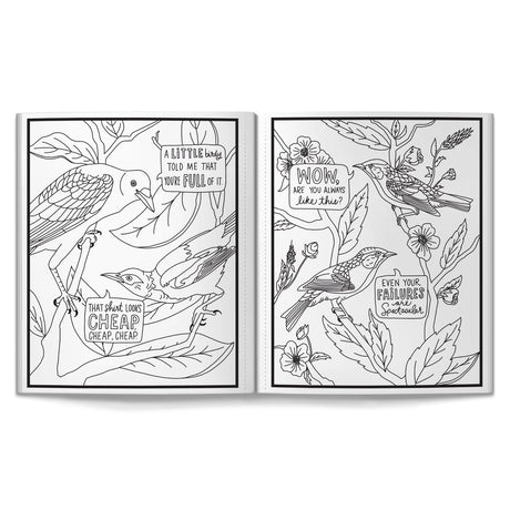 The Salty Birds Coloring Book by Brass Monkey delivers 80 pages of cheeky, chirpy chaos. It’s packed with countless birds flaunting serious attitude and equally sassy quotes. This isn’t your typical relaxing nature book—this is a flock of foul-mouthed fowl ready to ruffle your feathers (in the best way possible). Perfect for laughing while you color outside the lines.