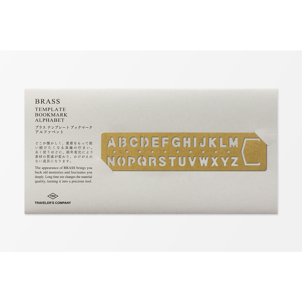 TRAVELER'S COMPANY Brass Template Bookmark Alphabet