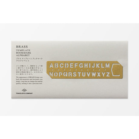 TRAVELER'S COMPANY Brass Template Bookmark Alphabet