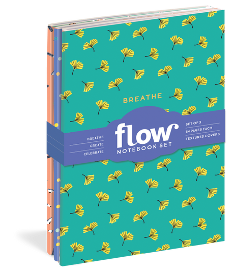 Whether you’re journaling, sketching, or brainstorming, this set of three elegantly designed notebooks suits all of your creative needs. Breath helps you reflect and record your thoughts; Create lets your work through bright ideas; and Celebrate encourages you to strive for and reach your goals.