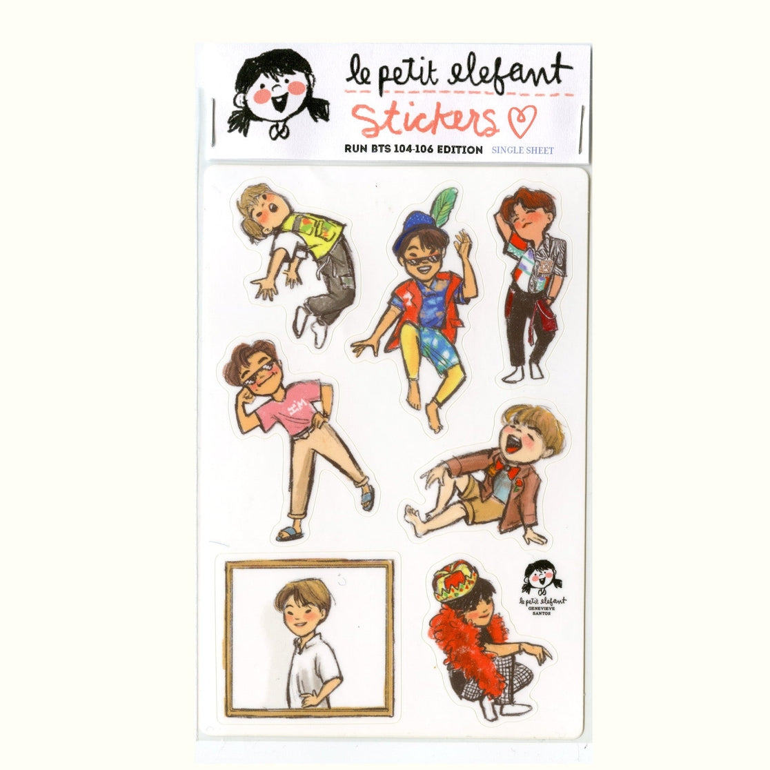 Bts Run Bts Ep 104-106 Sticker Sheet