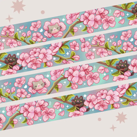 A washi tape inspired by cherry blossoms! Each roll of washi tape is 15mm (approximately 0.59 inches) wide and 10 meters (approximately 10.9 yards) long.

Washi tapes have a small labeling sticker with branding and design, but without extra packaging.