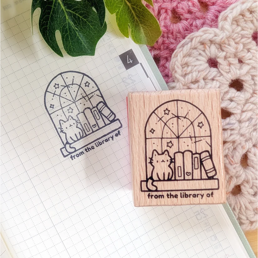 A stamp for you to denote that this book is from your library. Each stamp measures approximately 1.25 x 1.5 inch.

Stamps come loose and without any extra packaging.