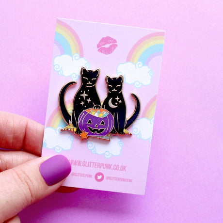 Glitter Punk - Candy Cats Enamel Pin – Halloween Collection
