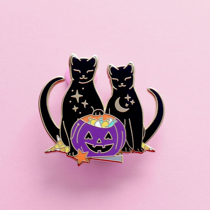 Pin de esmalte de gatos de caramelo: colección de Halloween 