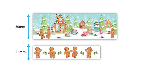 Cinta adhesiva decorativa navideña con diseño de caramelos, paquete de 2