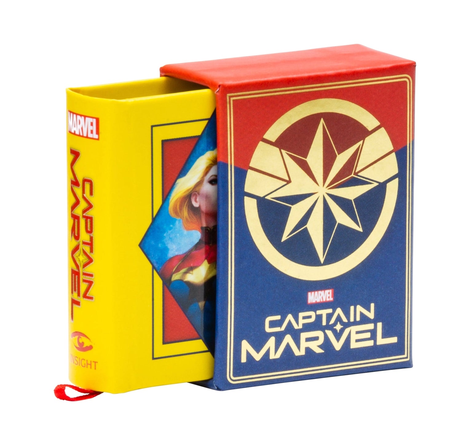 Carol Danvers, the super hero known to all as Captain Marvel, is one of the most powerful beings in the Marvel Universe. Now fans eager to learn more about her amazing adventures can follow her hero’s journey through the pages of this tiny storybook. Summarizing five decades of Captain Marvel’s comic book tales and featuring beautiful art from multiple eras, this unique collector’s item is the perfect gift for any Marvel fan!

AN EPIC SAGA IN THE PALM OF YOUR HAND: Covering 50 years of Captain Marvel’s hero