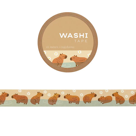Girl of All Work Capybaras Washi Tape

These 15 mm wide rolls pack a punch with their striking designs and color, not to mention their eye-catching packaging makes them the perfect gift for all crafters and DIYers.

10 meters/ 15 mm per roll.