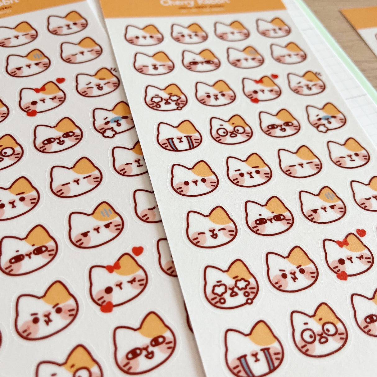 Cherry Rabbit - Cat Emojis Sticker Sheet