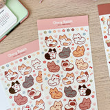 Cherry Rabbit - Cat Loaf Sticker Sheet