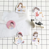 Cat & Me Girl Flake Sticker (20pcs)