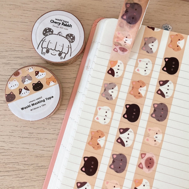 Cinta washi de gatos