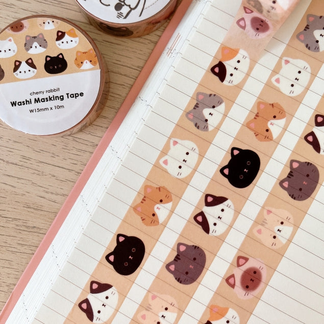 Cinta washi de gatos