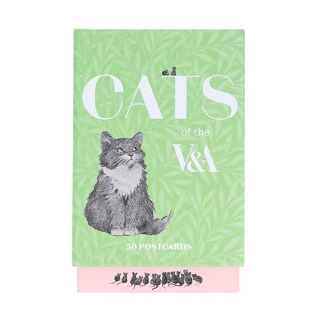 A set of fifty beguiling, funny, and artistic feline postcards selected from the incomparable collection of the Victoria and Albert Museum.

Bringing together fifty of the V&amp;A’s most adorable, stylish, and charming cats, this boxed postcard set features a wide range of art styles, from the Edwardian eccentricity of Louis William Wain to the whimsy of early Victorian Christmas cards, and from the fish-stealing strays of sixteenth-century genre painting to the sophisticated felines of 1920s Paris.

Includ