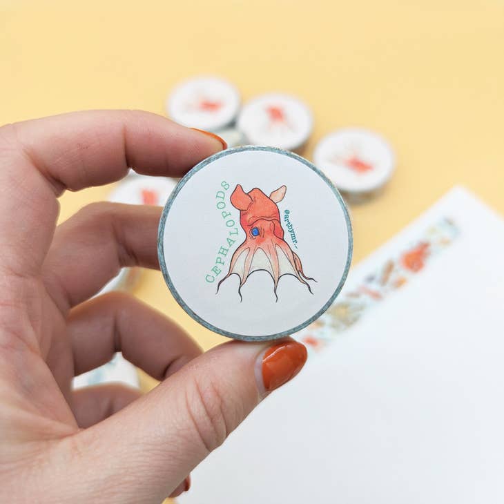Cinta washi con pulpos y cefalópodos