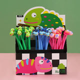 These cute chameleon gel pens are perfect for planning, for work, home, desk or for school. They will be a beautiful addition to your pen collection!


• 0.5mm Gel Ink
• Black Ink
• Writes very smoothly
• Measures approx. 6" - 7"
• Includes 1 pen, we will send one random color