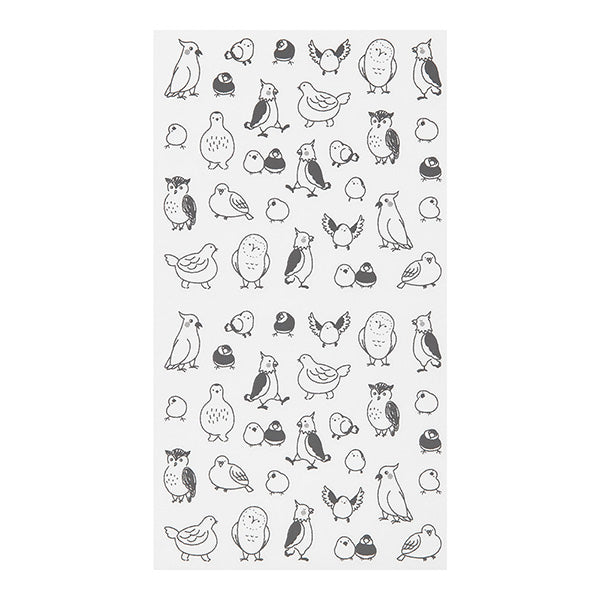 The "Talking Tori Pattern" is a design that is irresistible for bird lovers, featuring various birds such as parakeets and owls. You can express the mood of the day with the unique expressions of the birds.&nbsp;



A wide variety of sticker designs to use with your notebook

These peel-and-stick PET stickers will make your daily records more fun. Simply stick them freely on the margins of your notebook to create a gorgeous page.&nbsp;It can be divided into two parts up and down with perforations, so you ca