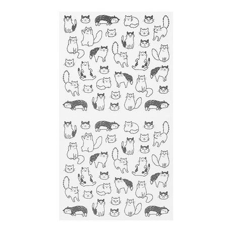 The "Talking Cat Pattern" is a design that will soothe you to cats that are surprised or have a relaxed expression. You can express the mood of the day with the unique expressions of the cats.



A wide variety of sticker designs to use with your notebook

These peel-and-stick PET stickers will make your daily records more fun. Simply stick them freely on the margins of your notebook to create a gorgeous page.&nbsp;It can be divided into two parts up and down with perforations, so you can carry as much as y