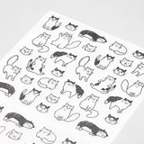 The "Talking Cat Pattern" is a design that will soothe you to cats that are surprised or have a relaxed expression. You can express the mood of the day with the unique expressions of the cats.



A wide variety of sticker designs to use with your notebook

These peel-and-stick PET stickers will make your daily records more fun. Simply stick them freely on the margins of your notebook to create a gorgeous page.&nbsp;It can be divided into two parts up and down with perforations, so you can carry as much as y