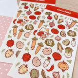 Cherry Rabbit - Veggie Friends Sticker Sheet