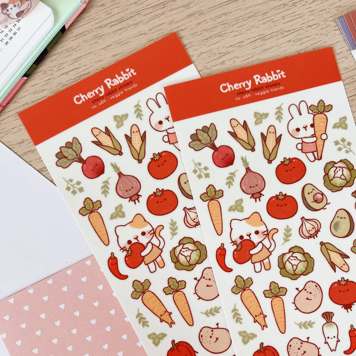 Cherry Rabbit - Veggie Friends Sticker Sheet