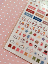 Decorate your planner / diary with these little stickers of japanese sushi !

Kiss cut sticker sheet
1 sheet
Sheet size: 9 x 18 cm
Material: Clear PET