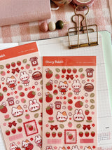 Cherry Rabbit - Sweet Strawberry Sticker Sheet