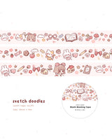 Cherry Rabbit - Sketch Doodles Washi Tape