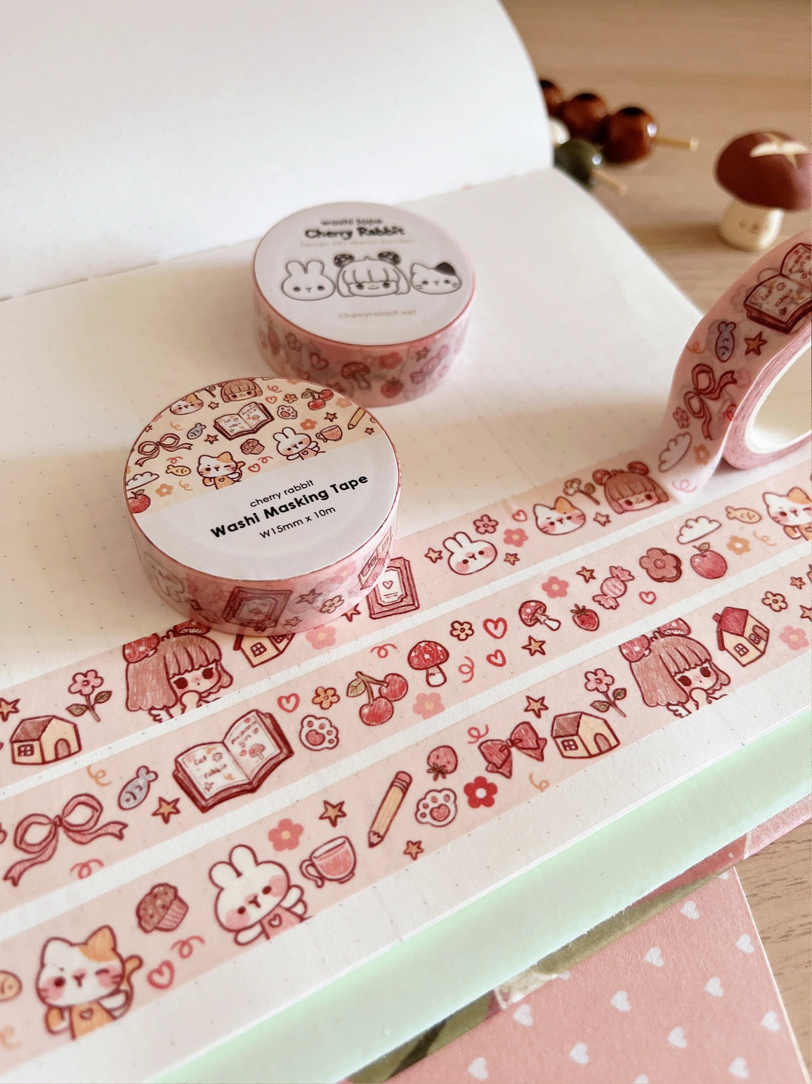 Cherry Rabbit - Sketch Doodles Washi Tape