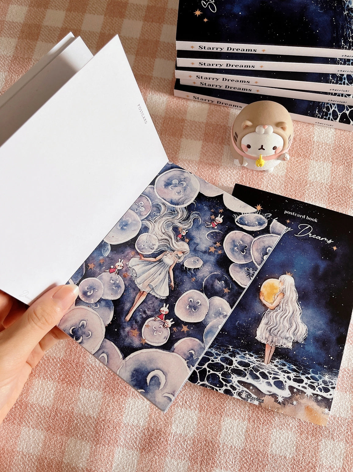 Cherry Rabbit - Starry Dreams Postcard Book
