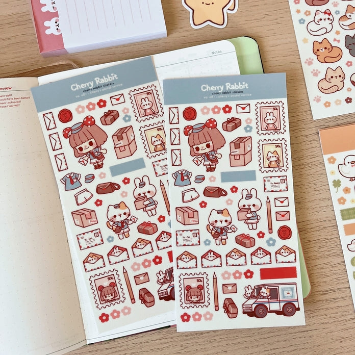Cherry Rabbit - Cherry's Postal Service Sticker Sheet