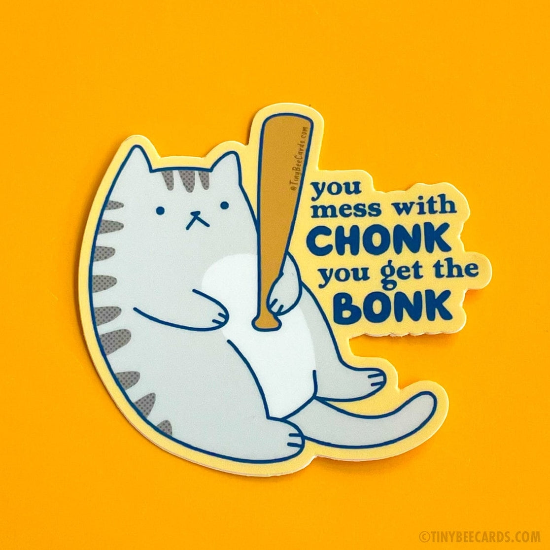 Tiny Bee Cards - Chonky Cat Vinyl Sticker