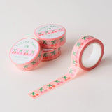 Cute cherry washi tape in a pastel peach colour tone with a pink and red cherries pattern.

This paper tape is perfect for decorating your bullet journal and planners, scrapbooking &amp; gift wrapping. It'll add some fun and colour to any surface and is easy to peel off.

10m x 15mm