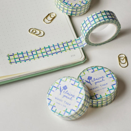 Washi tape in a blue quilted grid pattern!

This paper masking tape is perfect for decorating your bullet journal and planners, scrapbooking &amp; gift wrapping. It'll add some fun and colour to any surface and is easy to peel off.

10m x 15mm
