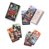 Discover truth and inspiration in the dark with the Classic Horror Oracle deck.
This uniquely entertaining and beautifully creepy oracle deck harnesses the energies and dark truths revealed in iconic classic horror movies to find guidance, discover inner resources, and cultivate inspiration. Each of the 50 carefully selected films is represented by an evocative mini-movie-poster-style illustration from celebrated artist Ricardo Diseño, with an oracular theme for divination called out.