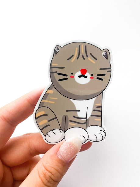 Pegatina clásica de gato atigrado