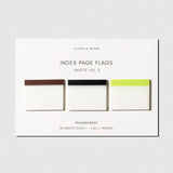 A brand new twist on a classic design - these page flags feature an elegant color palette and compact shape that help your planner stand out above the rest! Three springtime shades in Bordeaux, Apollo, and Avocado combine to bring a luxurious flair to your planner.

Features:

&nbsp;Transparent material
Set of 3 page flags
&nbsp;50 page flags per design, 150 total
Each page flag measures 1.25 x 1 in (3.2 × 2.5 cm)&nbsp;