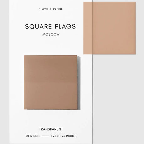 Square Transparent Page Flags provide a subtle way to mark information you want to reference again. Their slightly frosted finish maintains clarity when layered over text, making them a practical tool for marking pages in books, highlighting passages, or labeling sections throughout notebooks and documents. Thin construction keeps bulk to a minimum, even when used across multiple pages.
