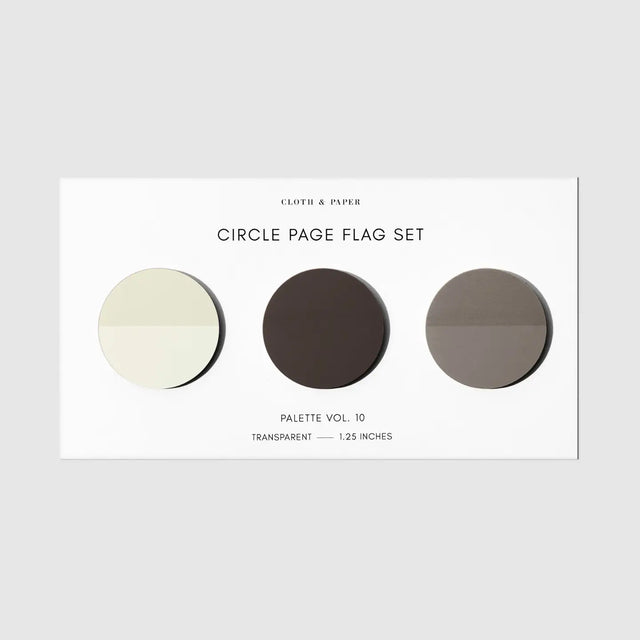 The Circle Page Flag Trio is a versatile set designed for everyday planning across notebooks, calendars, work documents, and larger planner layouts. Each slightly frosted transparent flag provides a clear visual cue without obscuring the text beneath, making them ideal for temporary notes, color-coding, or marking important days at a glance.

Repositionable adhesive allows each flag to lift cleanly and move wherever your plans shift, offering flexibility without damaging pages. Whether used as a minimalist 