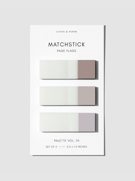 Cloth & Paper - Matchstick Page Flag Set - Quartz/Beignet/Champagne Vol 6