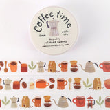 This cute washi tape is made from my original hand painted designs and features a cavalcade of all things coffee lover! Things such as coffee beans, french press, pour over, and espresso coffee makers, milk and and a collection of different mugs.