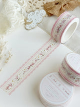 Cinta washi de encaje con lazos y tulipanes de Coquette de 20 mm