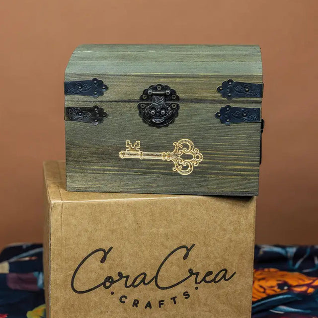 These wooden cabinets will add a beautiful decorative touch to your desk or creative space. They are also highly functional, with six tabbed separators. This product is handmade and an exclusive design of CoraCreaCrafts.

𝐈𝐦𝐩𝐨𝐫𝐭𝐚𝐧𝐭 𝐍𝐨𝐭𝐞:
This product includes the wooden chest and separators only. Any decorative items on the inside are for display purposes only.

• Size: 18 x 15 x 12 cm (7.25 x 6 x 4.75 in)
• Weight: 40oz