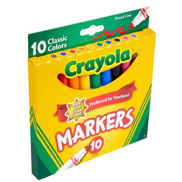 Marcadores de trazo ancho Crayola, colores clásicos, paquete de 10 