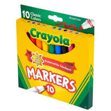 Marcadores de trazo ancho Crayola, colores clásicos, paquete de 10 