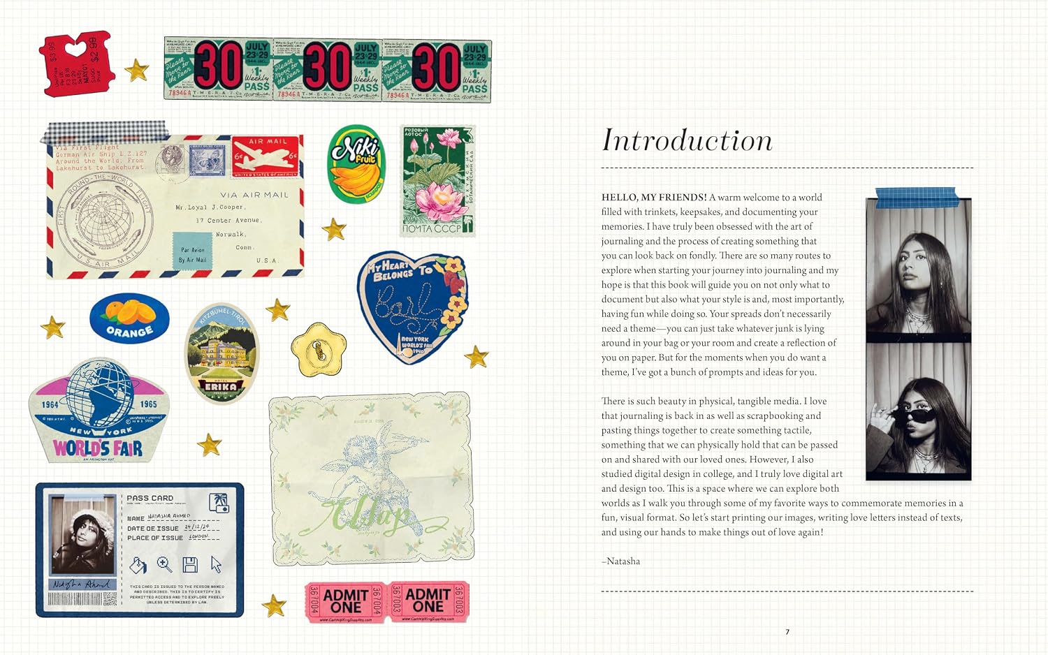 Embrace the scrappy side of creativity and turn your treasured junk into a charming book of memories.

If you’re more interested in treasuring keepsakes than crafting them to perfection, the mindful practice of junk journaling is for you. In Creative Junk Journaling, Natasha Ahmed (@natashahmedx) shows you how to create your own less-polished scrapbook, transforming “junk” into playful works of art that capture moments big and small. Random objects—sticky notes, flower petals, ticket stubs, receipts, sticke