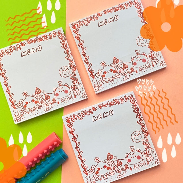 Lindas notas adhesivas con dibujos
