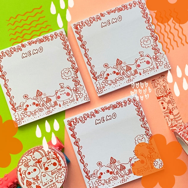 Lindas notas adhesivas con dibujos