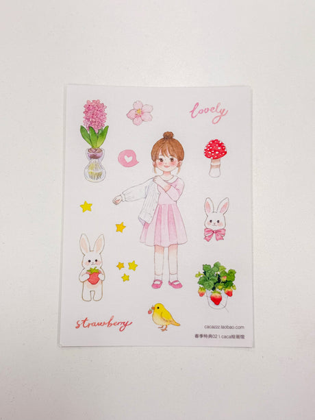 Cute Girl Washi Sticker Caca